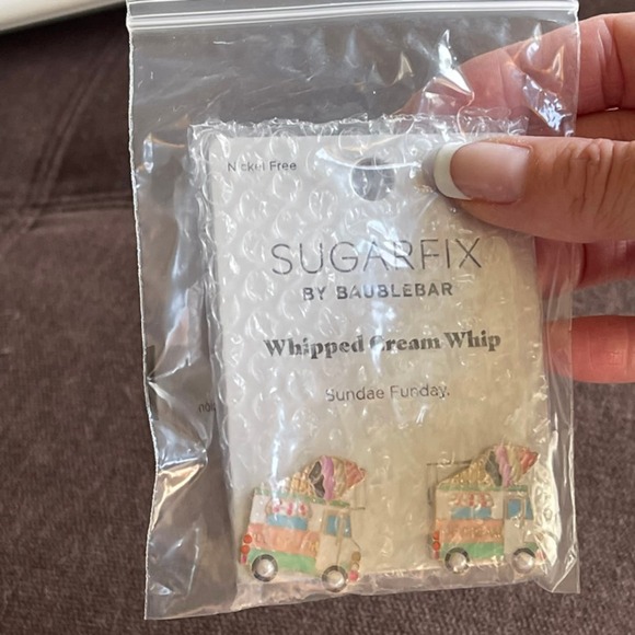 BaubleBar Earrings Ice Cream Truck Whipped Cream Whip SugarFix - NWT - Picture 4 of 8